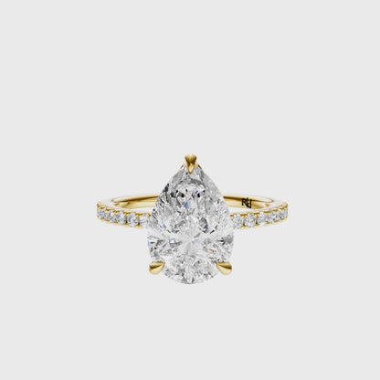 Pear Traditional Tulip Hidden Halo Setting