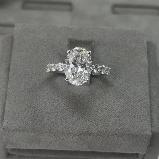 4.04 Carat Oval Elegant Broadway Traditional Diamond Ring