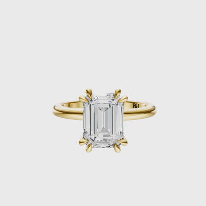 Emerald Signature Minimal Double Claw Prong Solitaire Setting
