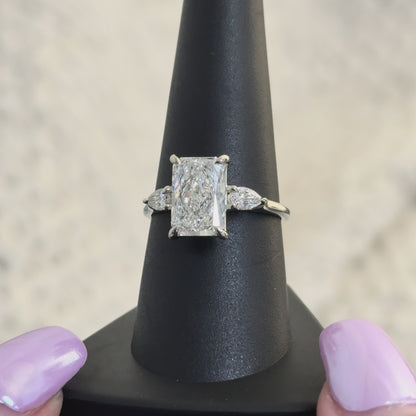 Radiant Three Stone Pear Setting