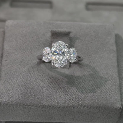 2.01 Carat Oval Three-Stone Diamond Ring
