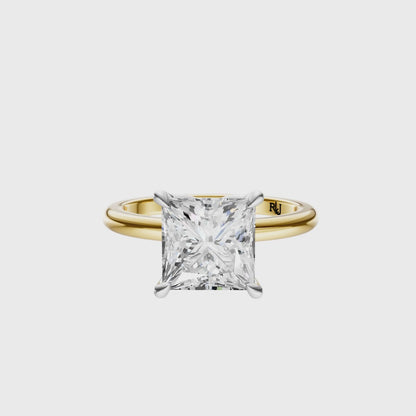 Princess Mixed Metal Tulip Basket Solitaire Setting