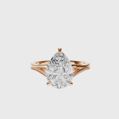 Pear Split-Shank Cathedral Solitaire Setting