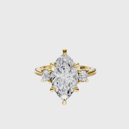 Marquise Three Stone Round Solitaire Setting