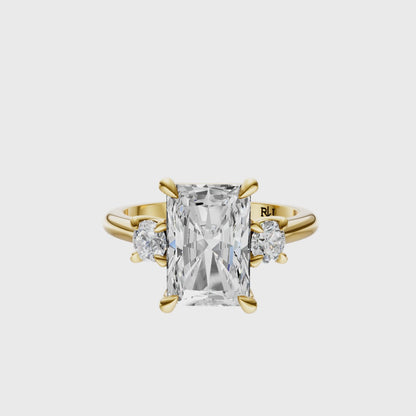 Radiant Three Stone Round Solitaire Setting