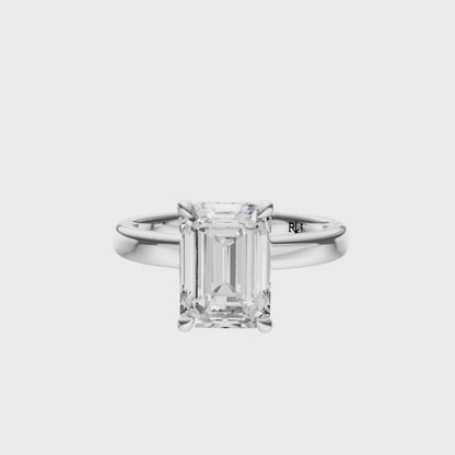Emerald Elegant 2.7mm Band Signature Hidden Halo Setting