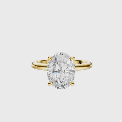 Oval Tulip Hidden Halo Solitaire Setting