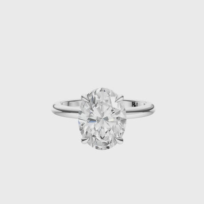 Oval Accented Tulip Solitaire Setting