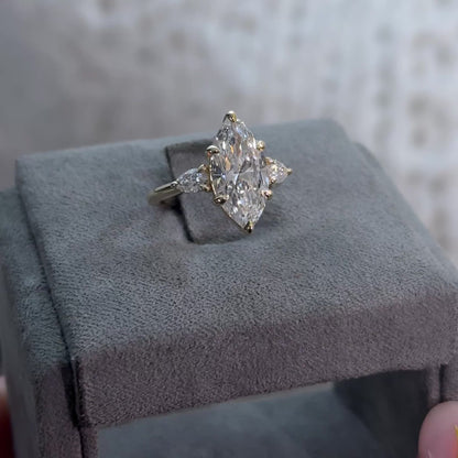 Marquise Three Stone Pear Setting