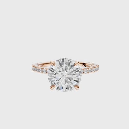 Round Traditional Tulip Hidden Halo Setting
