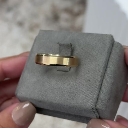 6MM Beveled Edge Flat Men's Wedding Band