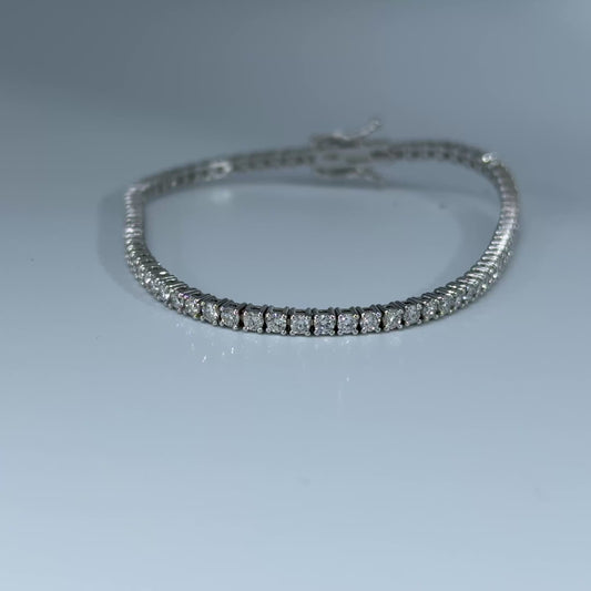 14kt White Gold Round Lab Diamond Tennis Bracelet 2.71ctw