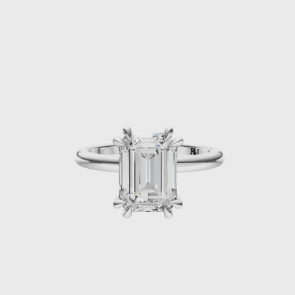 Emerald Signature Minimal Double Claw Prong Solitaire Setting