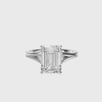 Emerald Split-Shank Cathedral Solitaire Setting
