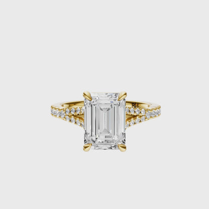 Emerald Traditional Split-Shank Cathedral Setting