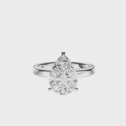 Pear Tulip 2.7mm Band Solitaire Setting