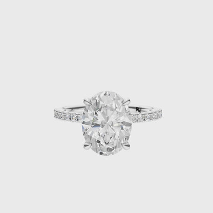 Oval Traditional Tulip Hidden Halo Setting