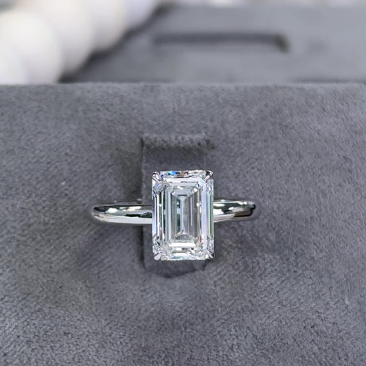 3.06 Carat Emerald Lab Diamond Solitaire Ring