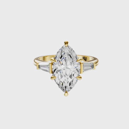 Marquise Three Stone Tapered Baguettes Setting