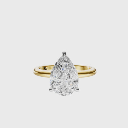 Pear Mixed Metal Tulip Basket Solitaire Setting