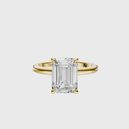 Emerald Tulip Hidden Halo Solitaire Setting