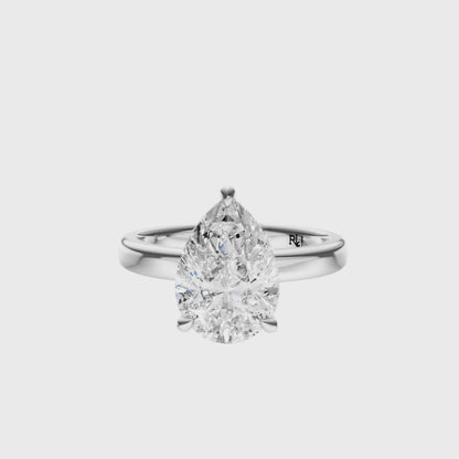 Pear Elegant 2.7mm Band Signature Hidden Halo Setting