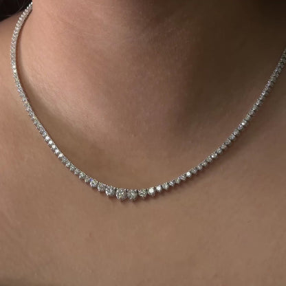 Lab Diamond Graduated Round Tennis Necklace 8.15ctw