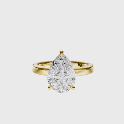 Pear Elegant 2.7mm Band Signature Hidden Halo Setting