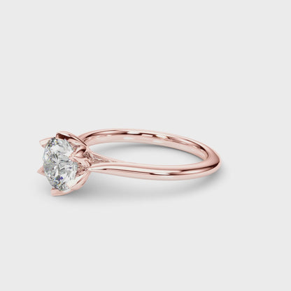 Round Rose Petal Solitaire Setting