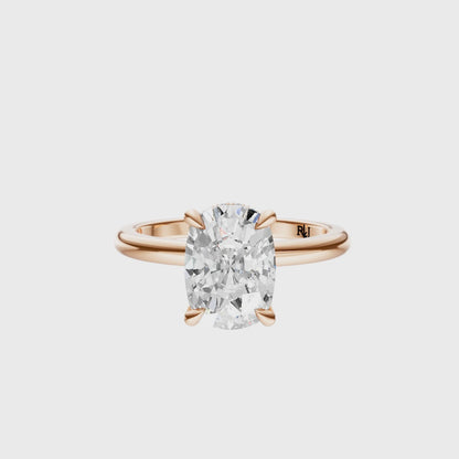 Cushion Tulip Hidden Halo Solitaire Setting