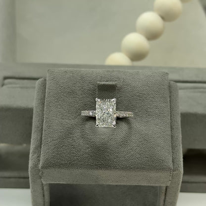 3.09 Carat Radiant Traditional Elegance Hidden Halo Ring