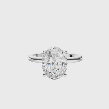 Oval Tulip Hidden Halo Solitaire Setting
