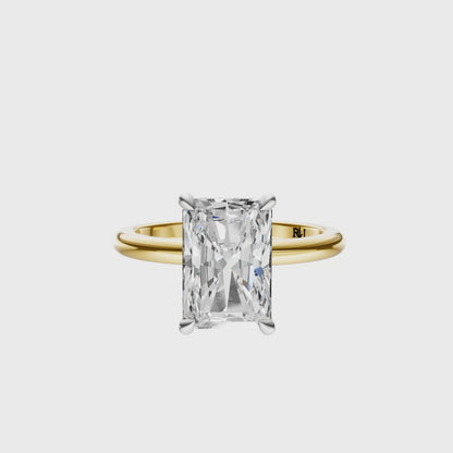 Radiant Mixed Metal Hidden Halo Solitaire Setting