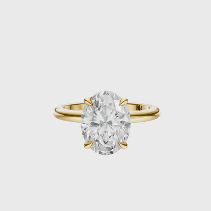 Oval Accented Tulip Solitaire Setting