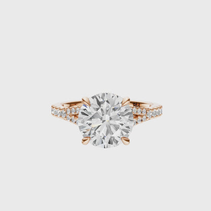 Round Traditional Split-Shank Cathedral Hidden Halo Setting