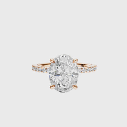 Oval Traditional Tulip Hidden Halo Setting