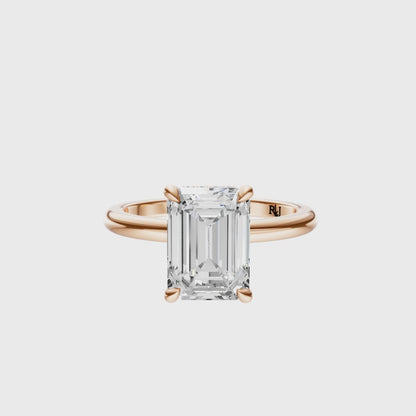 Emerald Tulip Hidden Halo Solitaire Setting