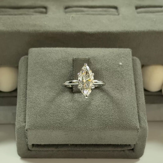2.30 Carat Marquise Lab Diamond Elegant Solitaire Ring