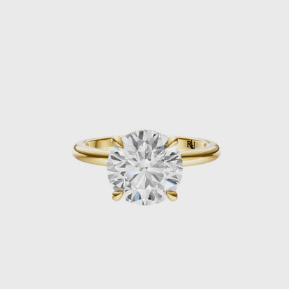 Round Tulip Hidden Halo Solitaire Setting