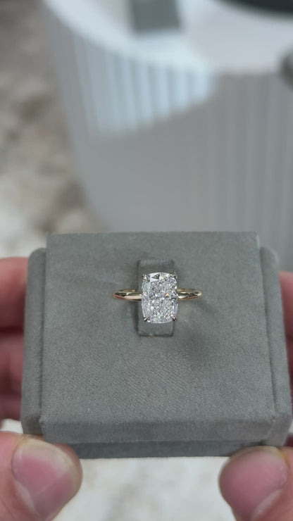 Cushion Mixed Metal Tulip Basket Solitaire Setting