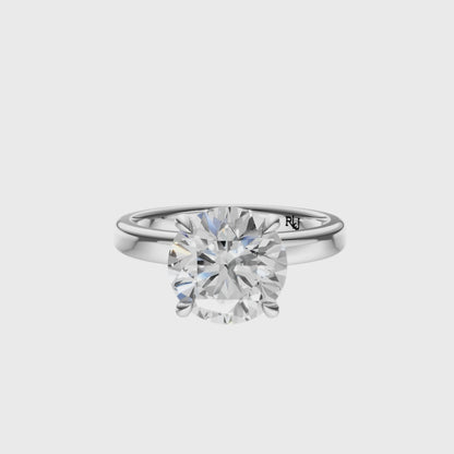 Round Tulip 2.7mm Band Solitaire Setting