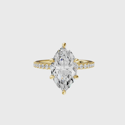 Marquise Traditional Elegance Hidden Halo Setting