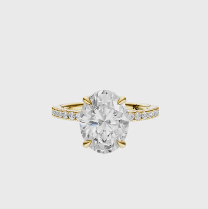 Oval Traditional Accented Tulip Sparkler Setting