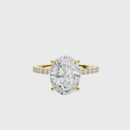 Oval Traditional Tulip Hidden Halo Setting