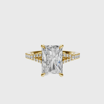 Radiant Traditional Split-Shank Cathedral Hidden Halo Setting
