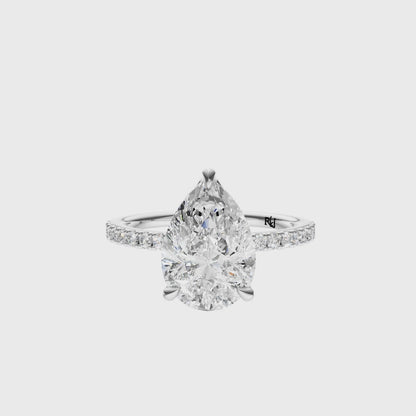 Pear Traditional Tulip Hidden Halo Setting