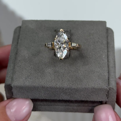 Marquise Three Stone Tapered Baguettes Setting