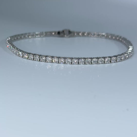 14kt White Gold Round Lab Diamond Tennis Bracelet 4.00ctw