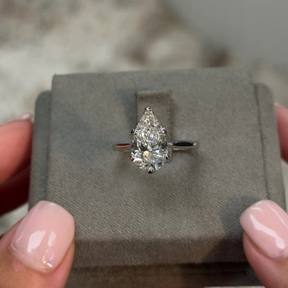 Pear Flower Basket 6-Prong Solitaire Setting