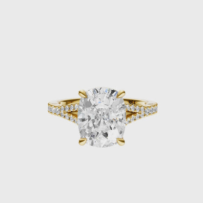 Cushion Traditional Split-Shank Cathedral Setting